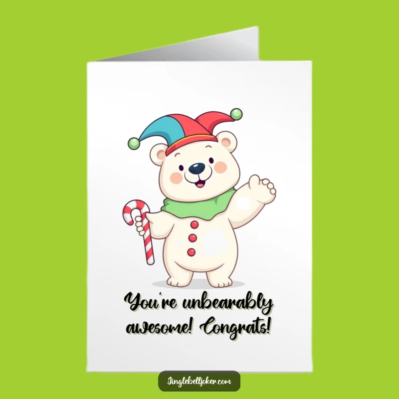 Free Printable Polar Bear Jester Card - Funny Downloadable Congrats Gift