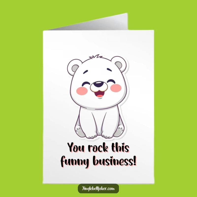 Free Printable Polar Bear Congrats Card: Funny Downloadable Gift for Festive Achievements