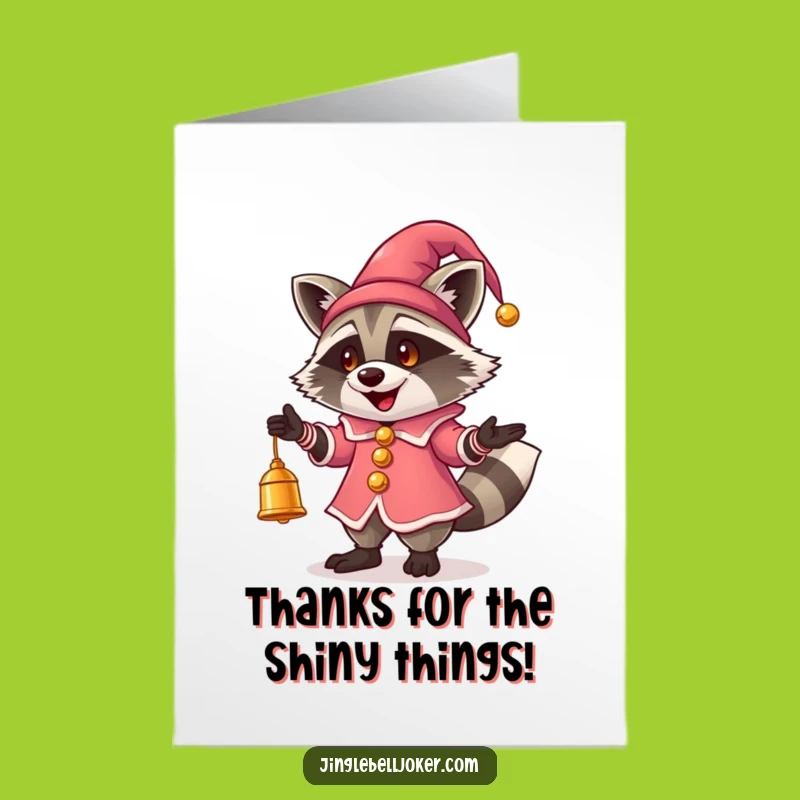 Free Printable Thank You Card: Jester Raccoon's Bell Act - Funny Downloadable Gratitude