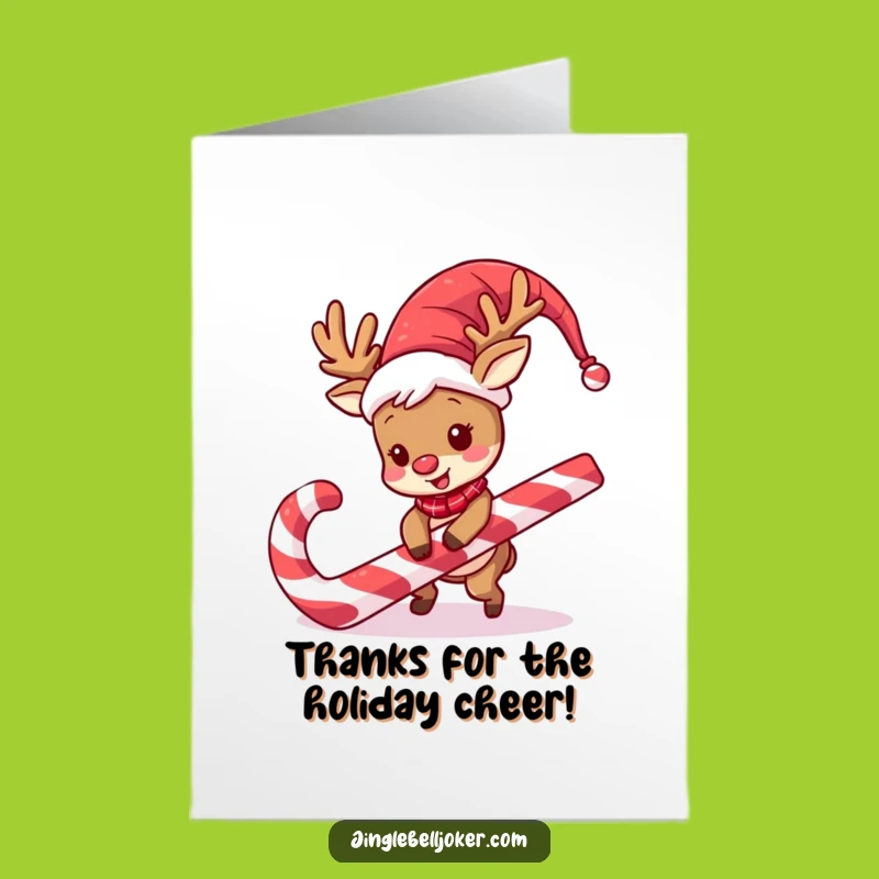 Free Printable Thank You Card: Jester Reindeer's Tumble - Hilarious Downloadable Gratitude