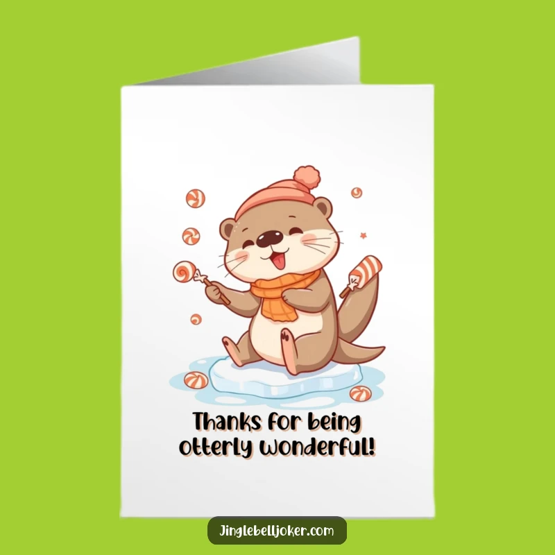 Free Printable Thank You Card: Otter's Candy Chaos, Appreciative Downloadable Gift