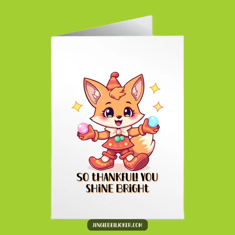 Free Printable Thank You Card: Jester Fox Orbs, Downloadable Grateful Glow Art
