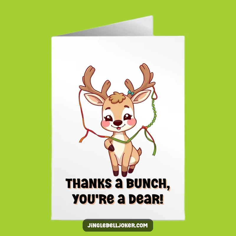 Free Printable Thank You Card: Whimsical Deer Joker, Heartfelt Downloadable with a Giggle