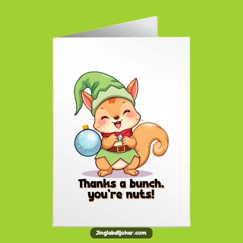 Free Printable Thank You Card: Whimsical Elf Squirrel Gratitude Downloadable