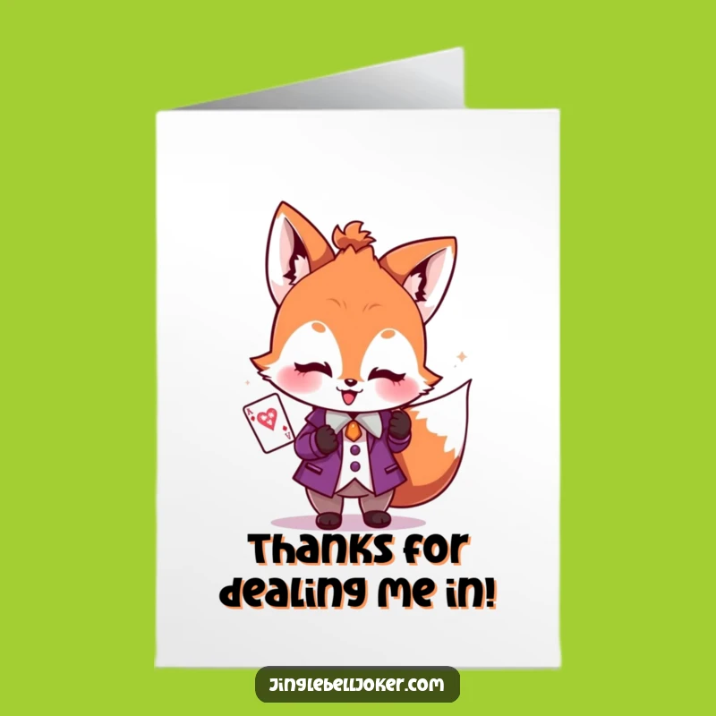 Free Printable Fox Thank You Card: Joker's Thanks, Downloadable DIY Gift