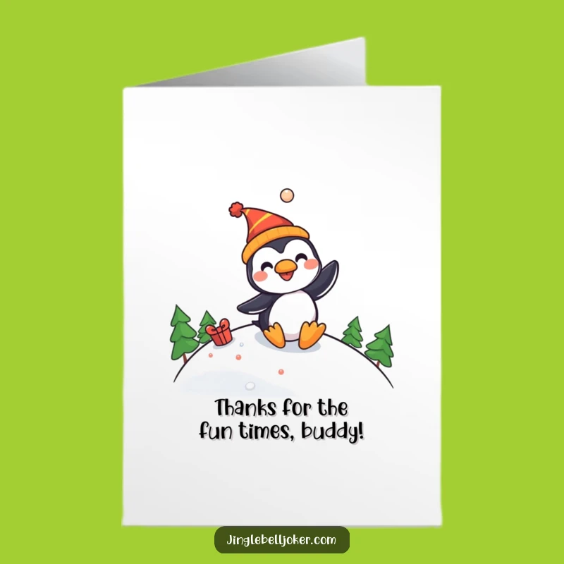 Free Printable Penguin Thank You Card - Humorous Downloadable Gift for Friends