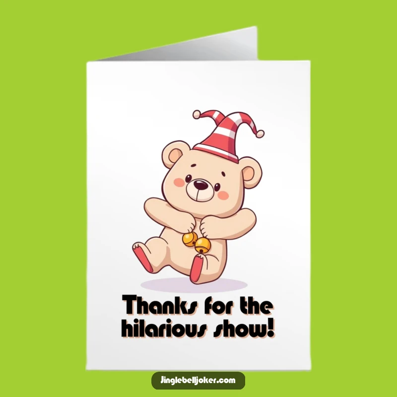 Free Printable Thank You Card: Jester Bear's Funny Fall Downloadable Gift