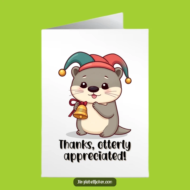 Free Printable Otter Jester Thank You Card: Downloadable Jingle for Gratitude!