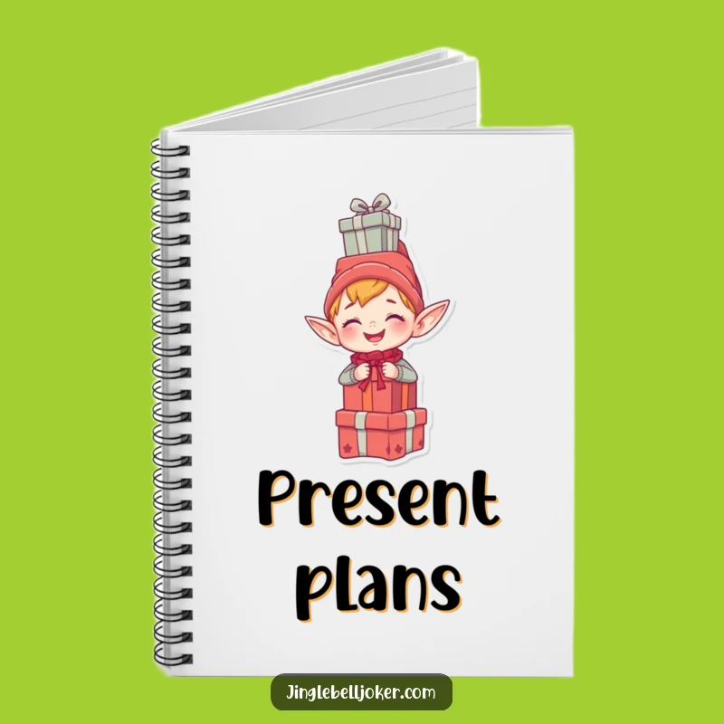Funny Elf Presents Notebook: Jot Down Ideas with Holiday Humor