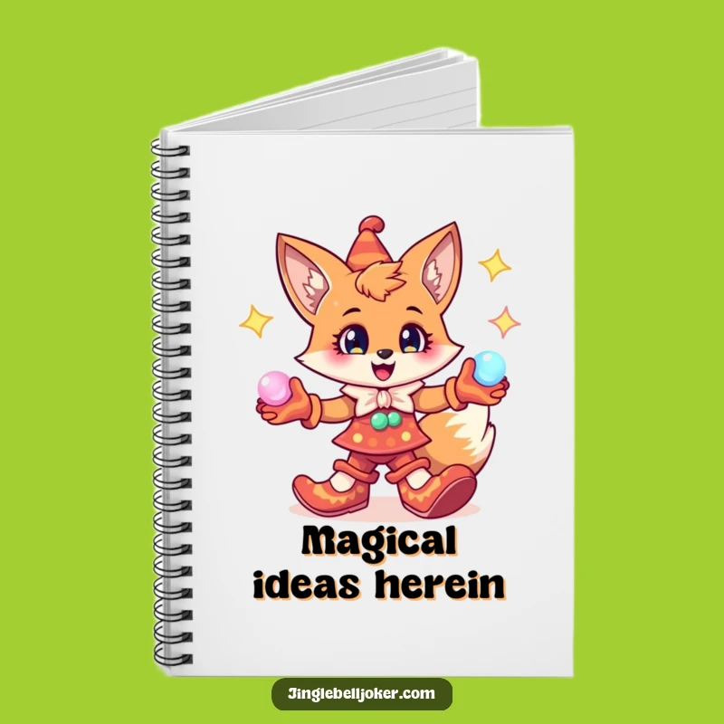 Funny Fox Jester Notebook: Jot Down Magic with Cheerful Character's Orbs