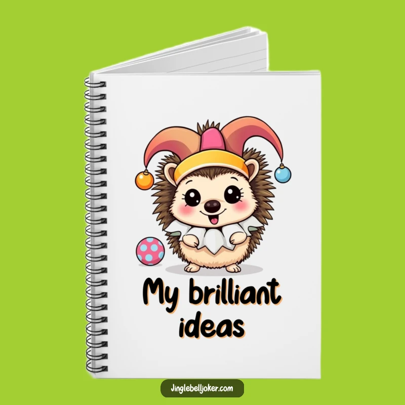 Funny Jester Hedgehog Notebook: Jot Down Ideas with this Juggling Ornament Journal!