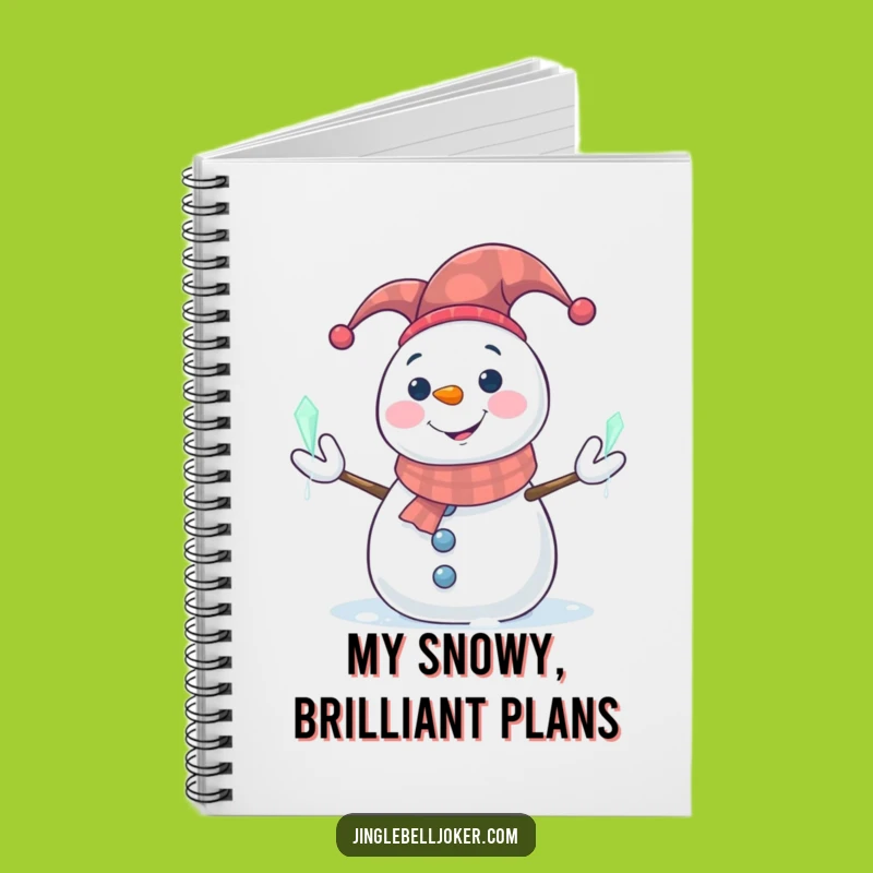 Funny Snowman Jester Notebook: Jot Down Winter Ideas with Glowing Flair