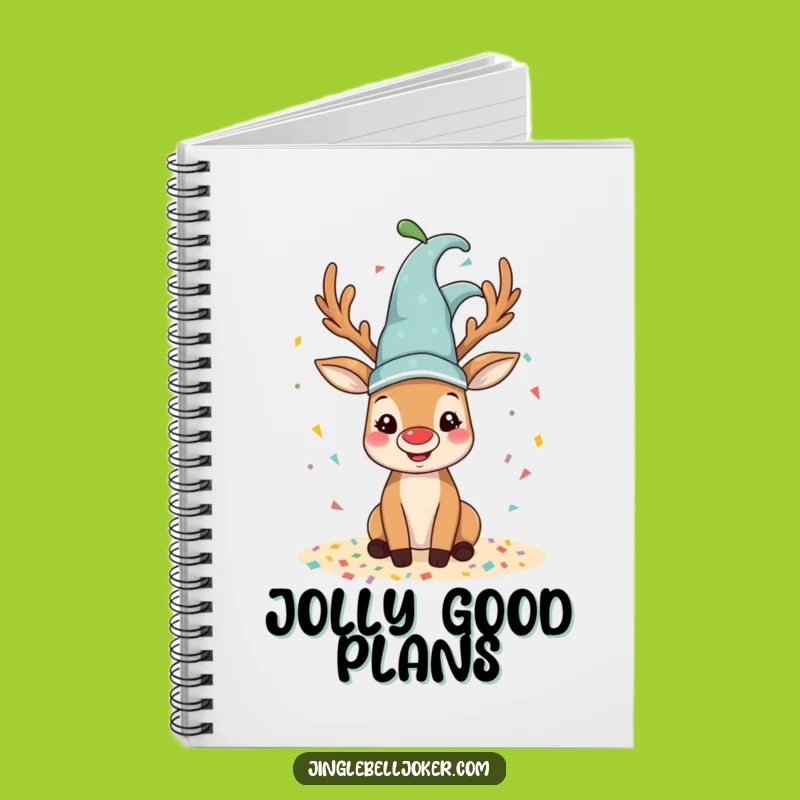 Funny Reindeer Jester Notebook: Confetti Holiday Journal, Hilarious Gift