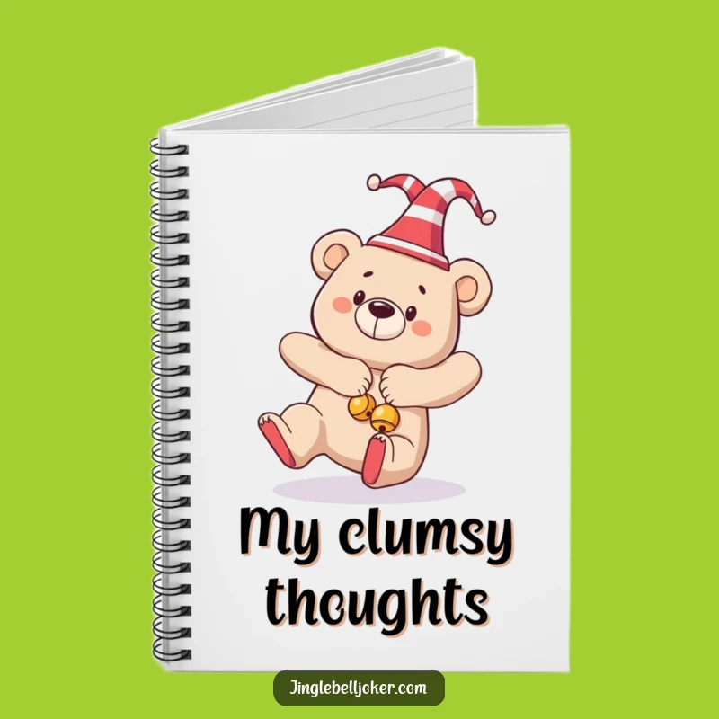 Funny Tripping Bear Jester Notebook - Hilarious Holiday Planner Gift