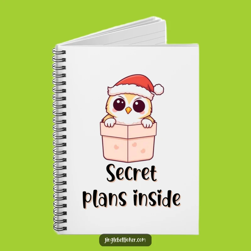 Funny Kawaii Owl Santa Notebook - Holiday Plans with a Smile