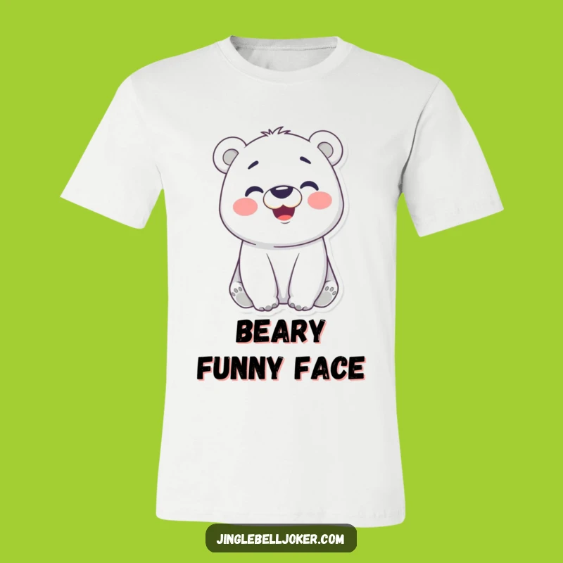 Funny Polar Bear Face T-Shirt: Goofy Expression Tee - Awesome Funny Gift Idea