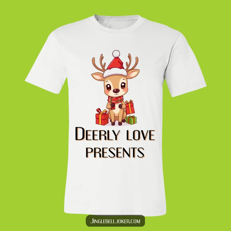 Funny Juggling Deer T-Shirt: Curious Santa Character Tee for Festive Fun