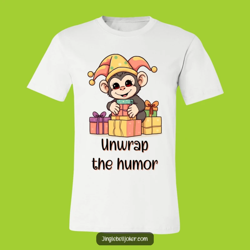 Funny Monkey Jester T-Shirt: Present Stacking Humor Hilarious Gift