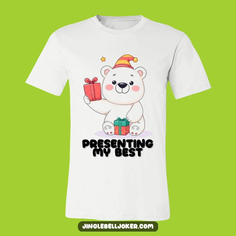 Funny Polar Bear Jester T-Shirt: Wear Your Holiday Merriment!