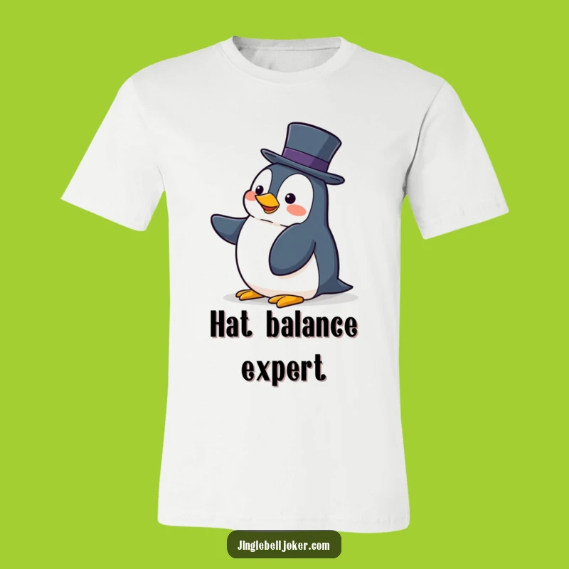 Funny Balancing Penguin T-Shirt: Clumsy Character Tee for Playful Fun