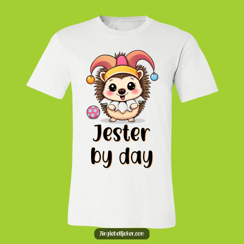 Funny Jester Hedgehog T-Shirt: Wearable Art for Hilarious Ornament Juggling Fun!