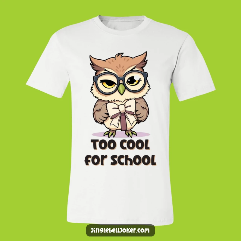 Funny Owl Gift Tie T-Shirt: Hilarious Spectacled Joker Tee