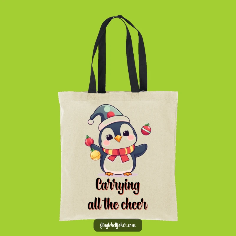 Funny Penguin Jester Tote Bag: Carry Your Holiday Cheer with Style
