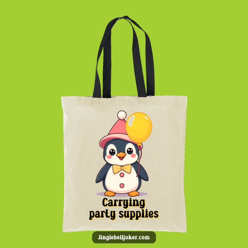 Funny Kawaii Clown Penguin Tote Bag: Carry Your Cheer - Hilarious Funny Gift!
