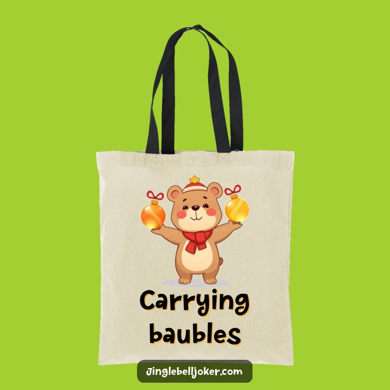 Funny Bear Juggler Tote Bag Carry Smug Holiday Glow Christmas Gift