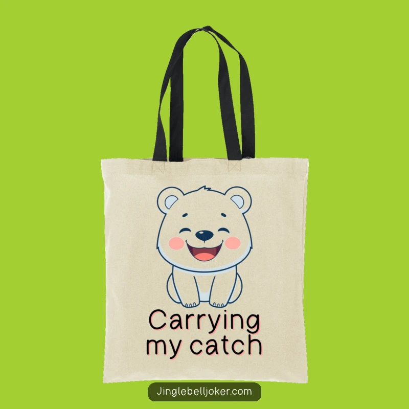 Funny Happy Polar Bear Tote Bag: Carry Your Cheer, Perfect Funny Gift