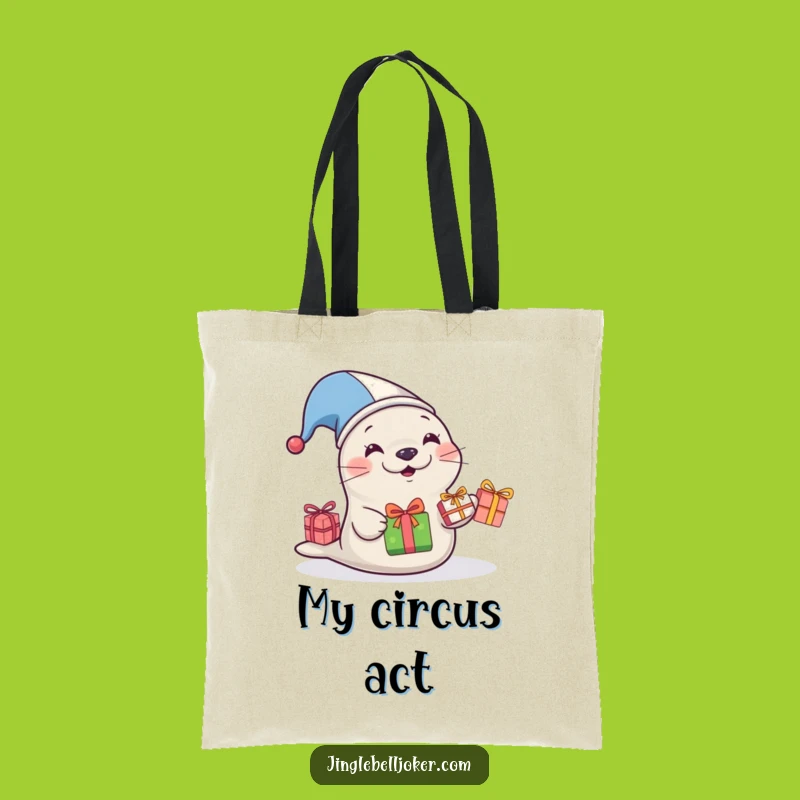 Funny Jester Seal Tote Bag: Carry Your Gifts with Hilarious Style!