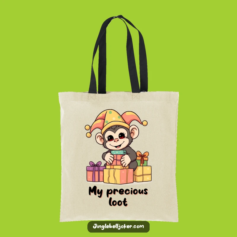 Funny Monkey Jester Tote Bag: Carry Presents With Playful Humor
