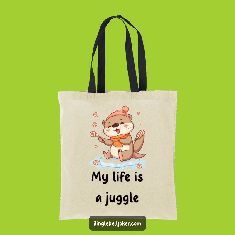 Funny Otter Candy Juggling Tote Bag: Cute Ice Slip Shopping Bag, Perfect Gift