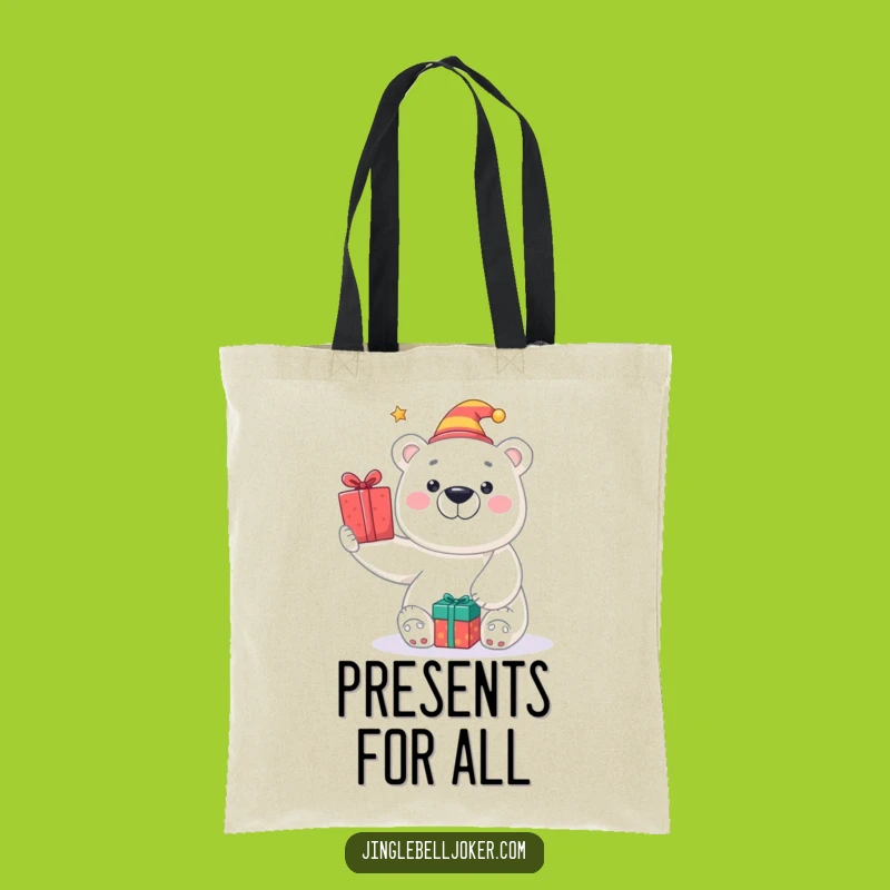 Funny Polar Bear Jester Tote Bag: Carry Your Gifts with Glee!